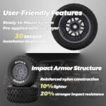 RCAWD 1/8 1/7 RC Short Course Truck & Buggy Pre-Glued Tires Wheels Set, 17mm Hex Adapter, OD 126mm for Traxxas UDR, ARRMA Mojave 4S 6S, Losi TLR, Xray, Tekno, FS FSR Atom, Serpent 8SC, Hobao Upgrades - Image 4