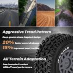 RCAWD 1/8 1/7 RC Short Course Truck & Buggy Pre-Glued Tires Wheels Set, 17mm Hex Adapter, OD 126mm for Traxxas UDR, ARRMA Mojave 4S 6S, Losi TLR, Xray, Tekno, FS FSR Atom, Serpent 8SC, Hobao Upgrades - Image 5