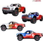 RCAWD 1/8 1/7 RC Short Course Truck & Buggy Pre-Glued Tires Wheels Set, 17mm Hex Adapter, OD 126mm for Traxxas UDR, ARRMA Mojave 4S 6S, Losi TLR, Xray, Tekno, FS FSR Atom, Serpent 8SC, Hobao Upgrades - Image 6