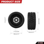 RCAWD 1/8 1/7 RC Short Course Truck & Buggy Pre-Glued Tires Wheels Set, 17mm Hex Adapter, OD 126mm for Traxxas UDR, ARRMA Mojave 4S 6S, Losi TLR, Xray, Tekno, FS FSR Atom, Serpent 8SC, Hobao Upgrades - Image 7