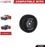 RCAWD 1/8 1/7 RC Short Course Truck & Buggy Pre-Glued Tires Wheels Set, 17mm Hex Adapter, OD 126mm for Traxxas UDR, ARRMA Mojave 4S 6S, Losi TLR, Xray, Tekno, FS FSR Atom, Serpent 8SC, Hobao Upgrades - Image 8