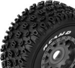 RCAWD 1/8 1/7 RC Short Course Truck & Buggy Pre-Glued Tires Wheels Set, 17mm Hex Adapter, OD 126mm for Traxxas UDR, ARRMA Mojave 4S 6S, Losi TLR, Xray, Tekno, FS FSR Atom, Serpent 8SC, Hobao Upgrades - Image 9