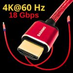 HDMI 4K 2.0 Premium High Speed HDMI red Cable,18Gbps, 1 m/3.3 ft Compatible with PS5, Xbox, 4K UHD TVs/Blu-ray Players, HDCP 2.2 - Image 3