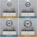 LEIKE 16" Large Wall Clocks Battery Operated, Round Modern Silent Non-Ticking Black Metal Wall Clock for Living Room Decor, Bedroom Kitchen (40cm Diameter, Black Roman Number) - Image 8