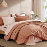 Monbix Queen Comforter Set - 7 Pieces Autumn Leaf Prewashed Bed in a Bag Queen Bedding Sets with Comforters, All Seasons Ultra Soft Comforter Bed Set with Sheets,Pillowcases & Shams - Image 3