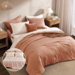 Monbix Queen Comforter Set - 7 Pieces Autumn Leaf Prewashed Bed in a Bag Queen Bedding Sets with Comforters, All Seasons Ultra Soft Comforter Bed Set with Sheets,Pillowcases & Shams - Image 4