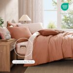 Monbix Queen Comforter Set - 7 Pieces Autumn Leaf Prewashed Bed in a Bag Queen Bedding Sets with Comforters, All Seasons Ultra Soft Comforter Bed Set with Sheets,Pillowcases & Shams - Image 6