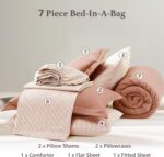 Monbix Queen Comforter Set - 7 Pieces Autumn Leaf Prewashed Bed in a Bag Queen Bedding Sets with Comforters, All Seasons Ultra Soft Comforter Bed Set with Sheets,Pillowcases & Shams - Image 8