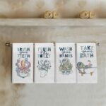 Funny Abstract Octopus Hand Towels, Octopus Bathroom Decor, Coastal Beach Humorous Ocean Animal Decorative Hand Towels for Kids Bathroom Washroom, 16x24 Inch Set of 4 - Image 4