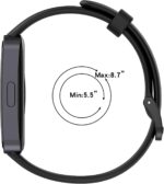 Compatible with Huawei Band 10 Replacement Wrist Strap - Replacement Silicone Wrist Watch Band Strap Compatible with Huawei Band 10/9/8 NFC, Metal Pins(Silicone Black) - Image 9