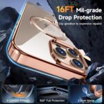 [Tri-Shield Protection] for iPhone 16 Pro Max Case with 360° Spin Stand Compatible with MagSafe [Magnetic CD Ring][Screen & Camera Lens Protector]Shockproof Plating Never-Yellowing, Desert Gold -6.9" - Image 6