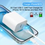 iPhone 17 16 15 Charger, USB C Charger, 4-Pack Fast Wall Charging, USB-C Chargers Block (4-Pack 6 ft Cable Included) for iPhone 17/16/15/15 Pro/15 Pro Max/iPad Pro/AirPods Samsung & More - Image 3