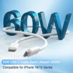 iPhone 17 16 15 Charger, USB C Charger, 4-Pack Fast Wall Charging, USB-C Chargers Block (4-Pack 6 ft Cable Included) for iPhone 17/16/15/15 Pro/15 Pro Max/iPad Pro/AirPods Samsung & More - Image 4