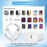 iPhone 17 16 15 Charger, USB C Charger, 4-Pack Fast Wall Charging, USB-C Chargers Block (4-Pack 6 ft Cable Included) for iPhone 17/16/15/15 Pro/15 Pro Max/iPad Pro/AirPods Samsung & More - Image 7