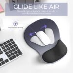 Mouse Pad with Wrist Rest, 3-in-1 Premium Lycra Fabric Memory Foam Ergonomic Wrist Support for Keyboard, Laptop & Desktop, Pain Relief Mousepad with Non-Slip PU Base for Office & Home (Blue) - Image 3