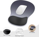 Mouse Pad with Wrist Rest, 3-in-1 Premium Lycra Fabric Memory Foam Ergonomic Wrist Support for Keyboard, Laptop & Desktop, Pain Relief Mousepad with Non-Slip PU Base for Office & Home (Blue) - Image 4