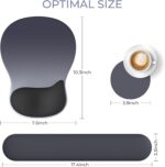 Mouse Pad with Wrist Rest, 3-in-1 Premium Lycra Fabric Memory Foam Ergonomic Wrist Support for Keyboard, Laptop & Desktop, Pain Relief Mousepad with Non-Slip PU Base for Office & Home (Blue) - Image 5