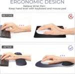 Mouse Pad with Wrist Rest, 3-in-1 Premium Lycra Fabric Memory Foam Ergonomic Wrist Support for Keyboard, Laptop & Desktop, Pain Relief Mousepad with Non-Slip PU Base for Office & Home (Blue) - Image 7