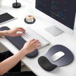 Mouse Pad with Wrist Rest, 3-in-1 Premium Lycra Fabric Memory Foam Ergonomic Wrist Support for Keyboard, Laptop & Desktop, Pain Relief Mousepad with Non-Slip PU Base for Office & Home (Blue) - Image 8