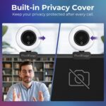 2K Webcam for PC with Microphone & Light & Privacy Cover, Web Camera for Desktop Computer/Laptop/Monitor/Mac, USB Streaming Camera for Zoom/Skype/Teams/Video Calling/Studying and Conference - Image 5