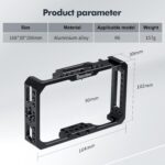 Desview Camera Monitor Cage 5.5 inch, Aluminum Alloy Field Monitor Cage with 1/4’’ & 3/8’’ Thread and Cold Shoe, Compatible with R6 Camera Monitor - Image 3