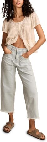 Lucky Brand Womens Lucky Legend Crop Patch Pocket Wide Leg - Image 5