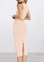 PRETTYGARDEN Women's 2 Piece Summer Outfits Crewneck Tank Tops Split Bodycon Midi Skirt Set - Image 6