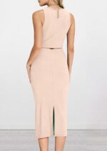 PRETTYGARDEN Women's 2 Piece Summer Outfits Crewneck Tank Tops Split Bodycon Midi Skirt Set - Image 9