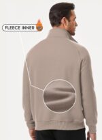 JMIERR Men's Fleece Quarter Zip Pullover Sweater Casual Cotton Fall Winter Family Outfit Warm Mock Neck with Pockets - Image 9