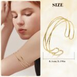 3Pcs Arm Cuff for Women Open Upper Arm Cuff Bangle Armlet Gold Silver Adjustable Armband Arm Bracelet Set - Image 4