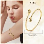 3Pcs Arm Cuff for Women Open Upper Arm Cuff Bangle Armlet Gold Silver Adjustable Armband Arm Bracelet Set - Image 5