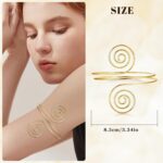 3Pcs Arm Cuff for Women Open Upper Arm Cuff Bangle Armlet Gold Silver Adjustable Armband Arm Bracelet Set - Image 6