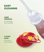 Hummingbird Feeder 10 oz [Set of 2] Plastic Feeders for Outdoors, with Built-in Ant Guard - Circular Perch with 5 Feeding Ports - Wide Mouth for Easy Filling/2 Part Base for Easy Cleaning - Image 9