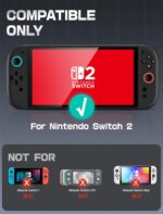 Mumba Dockable for Nintendo Switch 2 Case with Flip Stand, [Titan] Ergonomic Switch 2 Grip Protective Cover Holds 5 Game Cards & 2 TF Cards TPU Accessories and Quick-Release Joy-Con Design(Black) - Image 3