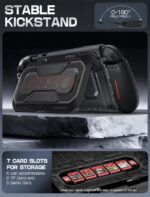 Mumba Dockable for Nintendo Switch 2 Case with Flip Stand, [Titan] Ergonomic Switch 2 Grip Protective Cover Holds 5 Game Cards & 2 TF Cards TPU Accessories and Quick-Release Joy-Con Design(Black) - Image 5