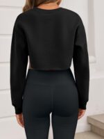 Yousify Womens Cropped Sweatshirt Shrugs Long Sleeve Workout Gym Cover Ups Bolero Shrug Y2k Super Crop Tops - Image 6