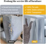 Generic Cat Scratch Furniture Protector, 15.8"x157" Thick Vinyl Couch Protector, Clear Self-Adhesive Cat Tape for Furniture, Sofa, Door, Walls - Image 5