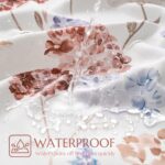 jinchan Vintage Floral Shower Curtain Waterproof Fabric Botanical Flower Plant Shower Curtains for Bathroom Elegant Luxury with 12 Hooks Blossom Red Multi 70x72 Inches - Image 5