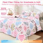 Uspring Quilts King Size Floral Quilt Bedding Set, 3 Piece Lightweight Soft Breathable Quilted Bedspreads Coverlet Sets Summer Comforter with 2 Pillow Shams for All Season (Pink, 96'' x 106'') - Image 5