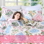 Uspring Quilts King Size Floral Quilt Bedding Set, 3 Piece Lightweight Soft Breathable Quilted Bedspreads Coverlet Sets Summer Comforter with 2 Pillow Shams for All Season (Pink, 96'' x 106'') - Image 6