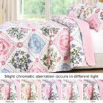 Uspring Quilts King Size Floral Quilt Bedding Set, 3 Piece Lightweight Soft Breathable Quilted Bedspreads Coverlet Sets Summer Comforter with 2 Pillow Shams for All Season (Pink, 96'' x 106'') - Image 9