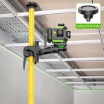 Huepar 12 Ft./3.7M Professional Laser Level Pole with Tripod and 1/4-Inch by 20-Inch Laser Mount for Rotary and Line Lasers, Adjustable Telescoping Laser Pole with 5/8"-11 Threaded Adapter-LP36A - Image 6