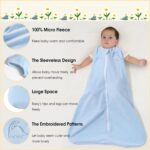 PHF Warm Micro-Fleece Baby Sleep Sack 12-18 Months, Soft Baby Wearable Blanket, 2-Way Zipper Sleeping Bags, 2 Pack Comfy Sleeping Sack for Infant Newborn Boys, Large Size, Blue&Grey - Image 3