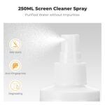 K&F CONCEPT 250ML Screen Cleaner Spray + Large Pearl Cloth + Microfiber Cloths*2 + 4 Brushes - Travel Size Electronic Cleaner for Car, Computer, Laptop, iPad, MacBook, Phone, Watch, Eyeglass - Image 4