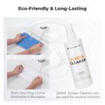 K&F CONCEPT 250ML Screen Cleaner Spray + Large Pearl Cloth + Microfiber Cloths*2 + 4 Brushes - Travel Size Electronic Cleaner for Car, Computer, Laptop, iPad, MacBook, Phone, Watch, Eyeglass - Image 8
