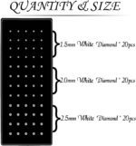 OMAIGAR Nose Rings Studs, 60pcs Straight or L-Shaped or Screw Nose Studs for Women Men, Surgical Stainless Steel Hypoallergenic Nose Piercing Jewelry 1.5/2/2.5mm Size Rhinestone and Ideal Gift - Image 4