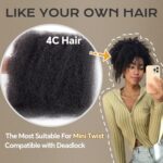 BLL Afro Kinkys Bulk Human Hair-100% Human Hair for Mini Twist Braiding Dreadlock Loc Extensions Afro Kinky Curly Hair Bulk Black Color (30#, 18 Inch Pack Of 1) - Image 4