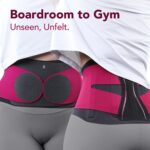 Ultra Thin Back Brace for Lower Back Pain Women, Enhanced Lumbar Support System, Seamless Yoga Fabric, Slim-Fit & Invisible, Wear under Clothes, Sciatica, Posture, Lifting, Rose, Size M - Image 4