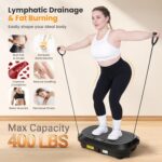Vibration Plate Exercise Machine with Magnetic Acupoints, Lymphatic Drainage Vibrating Plate with 9 Modes & 120 Adjustable Speeds, 400 Lbs Capacity Whole Body Vibration Platform for Women Men - Image 5