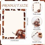 60 Sheets Highland Cow Stationery Letterhead Paper Cute Brown Cow Writing Paper Single-Sided Greeting Paper for Invitations Office Printing, 8.5 x 11 Inch - Image 3